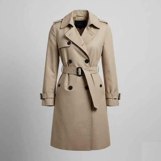 Ikonisk Beige Trenchcoat - Tidløs Elegance til Enhver Anledning