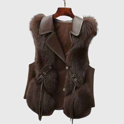 Aveline Faux Fur Vest – Luxuriøs Vinter Elegance